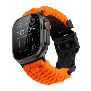 ULTIMAL Paracord Watch Band for Apple Watch – سوار ساعة تكتيكي مصنع من حبال الباراكورد العسكرية، متانة فائقة، وتصميم مخصص للمغامرات والرياضات الشاقة