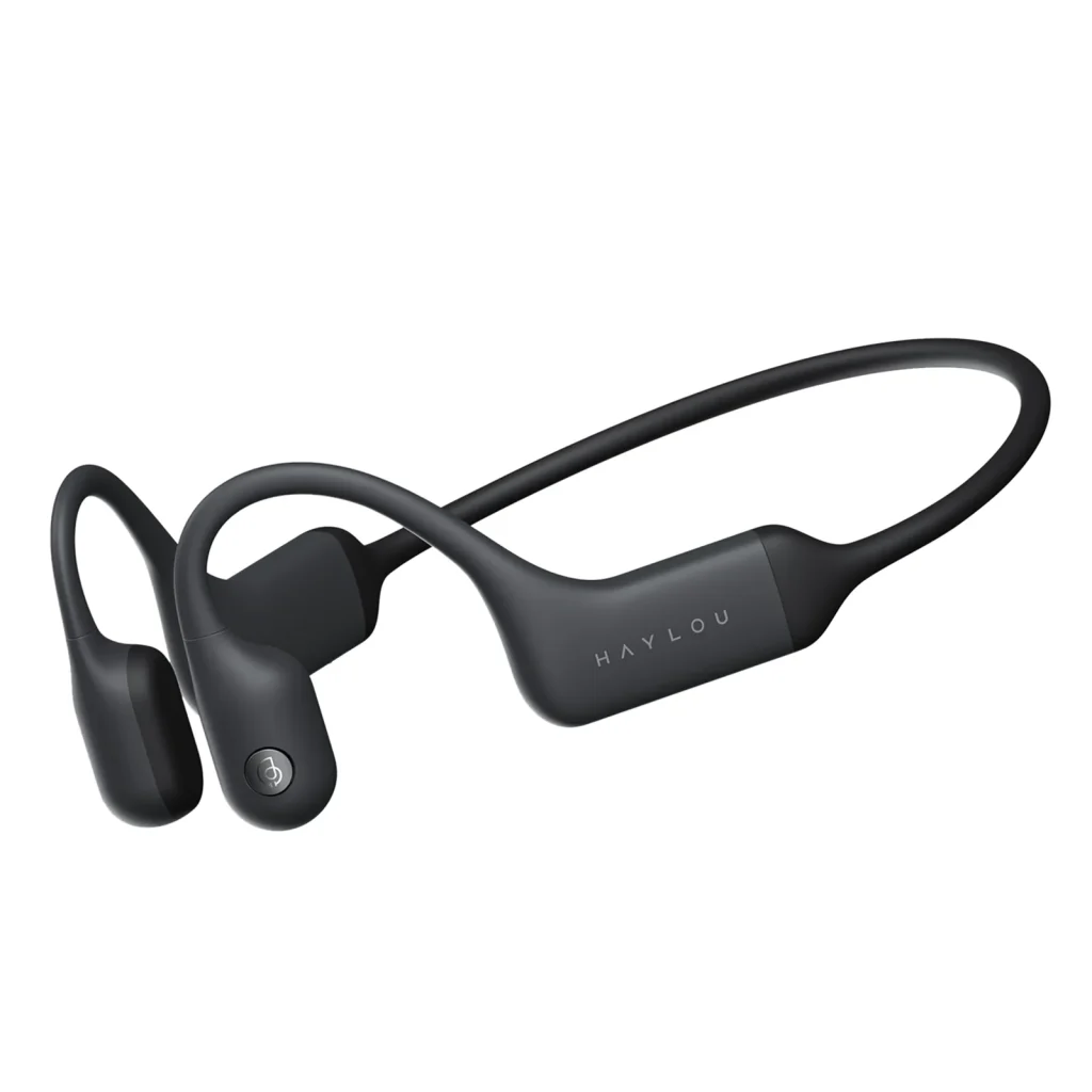 Haylou BC01 – سماعات رياضية رائدة بالتوصيل العظمي (Bone Conduction)، تصميم تيتانيوم خفيف الوزن، وعمر بطارية ممتد للتدريبات الشاقة