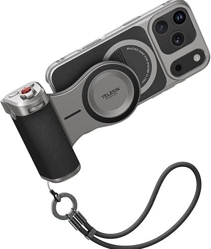 Telesin Master Grip – مقبض تصوير احترافي بتثبيت مغناطيسي، تحكم عن بعد، وهيكل ألمنيوم متين لصناع المحتوى