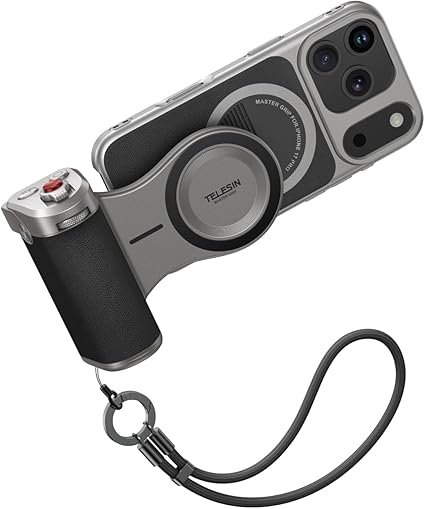 Telesin Master Grip – مقبض تصوير احترافي بتثبيت مغناطيسي، تحكم عن بعد، وهيكل ألمنيوم متين لصناع المحتوى