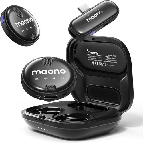 Maono WM620 – ميكروفون لاسلكي ذكي مدمج للهواتف، نظام عزل ضوضاء متطور، وتصميم احترافي لإنتاج المحتوى والبث المباشر