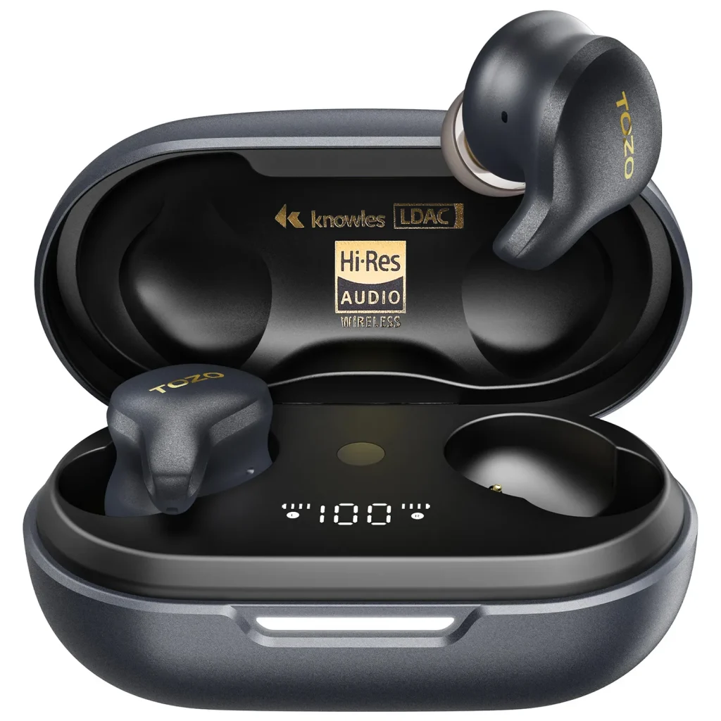 TOZO Golden X1 – سماعات لاسلكية بمحرك هجين ونظام TubeBass، صوت عالي الدقة LDAC، وإلغاء ضوضاء ذكي 42dB