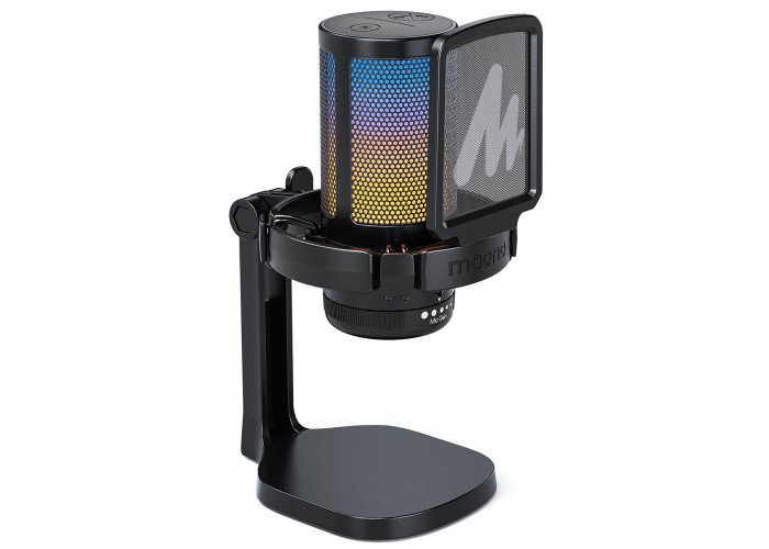 Maono DM20 – ميكروفون مكثف (USB) مخصص للألعاب وصناع المحتوى، إضاءة RGB ديناميكية، ومفتاح كتم فوري بلمسة واحدة
