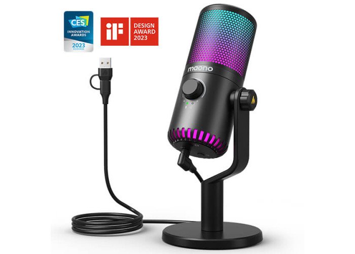 Maono DM30 – ميكروفون ألعاب ومحتوى معزز بإضاءة RGB، برمجيات Maono Link، وهيكل معدني متين