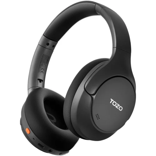 TOZO HT3 – سماعات رأس لاسلكية فوق الأذن (Over-Ear)، تقنية إلغاء الضوضاء النشط الهجين (ANC)، صوت عالي الدقة، وعمر بطارية خارق يصل إلى 60 ساعة